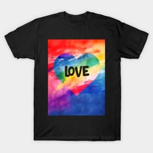LGBTQ+ Gay Pride Month: Love on a Dark Background T-Shirt